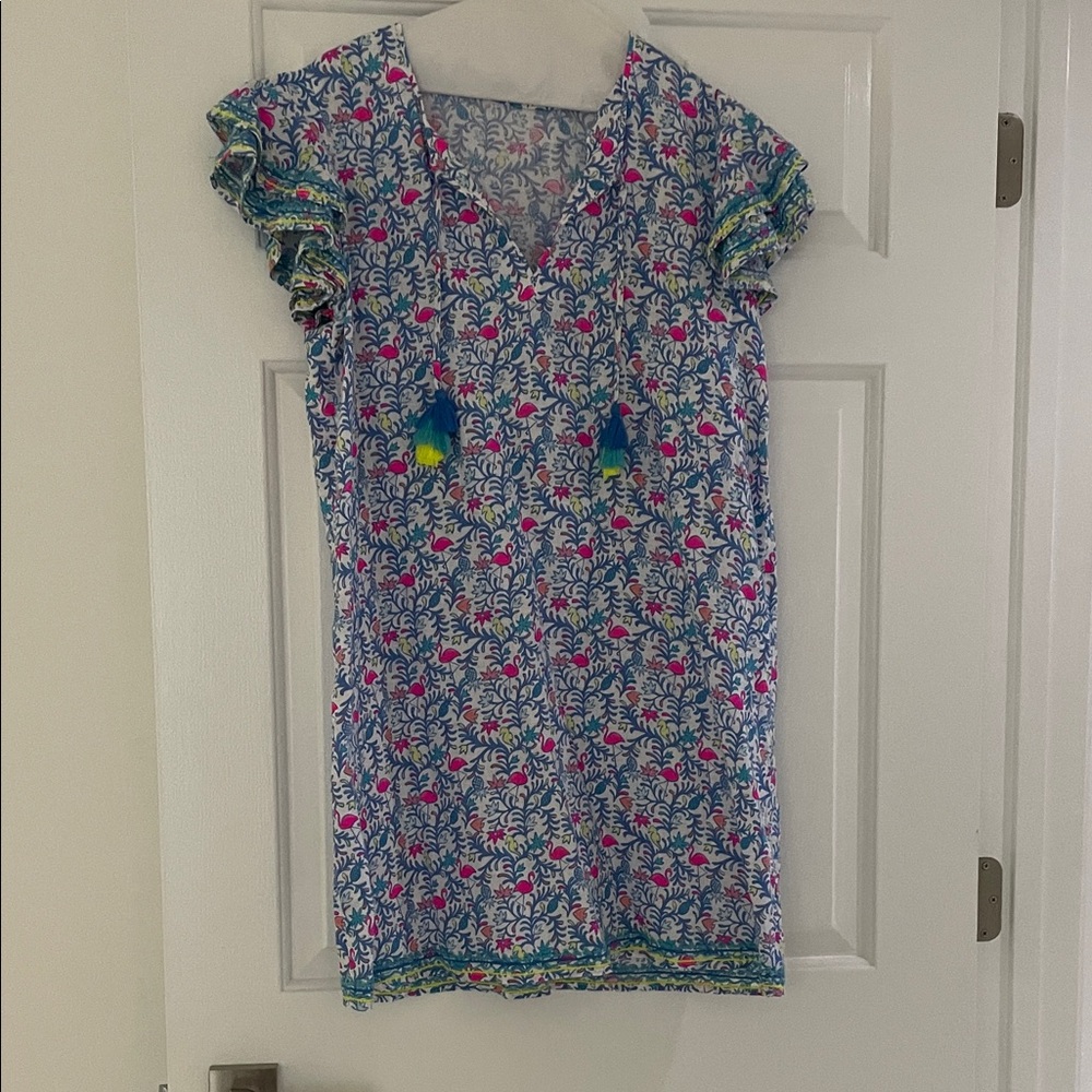 Floral Ruffle Sleeve Dress with Tassels